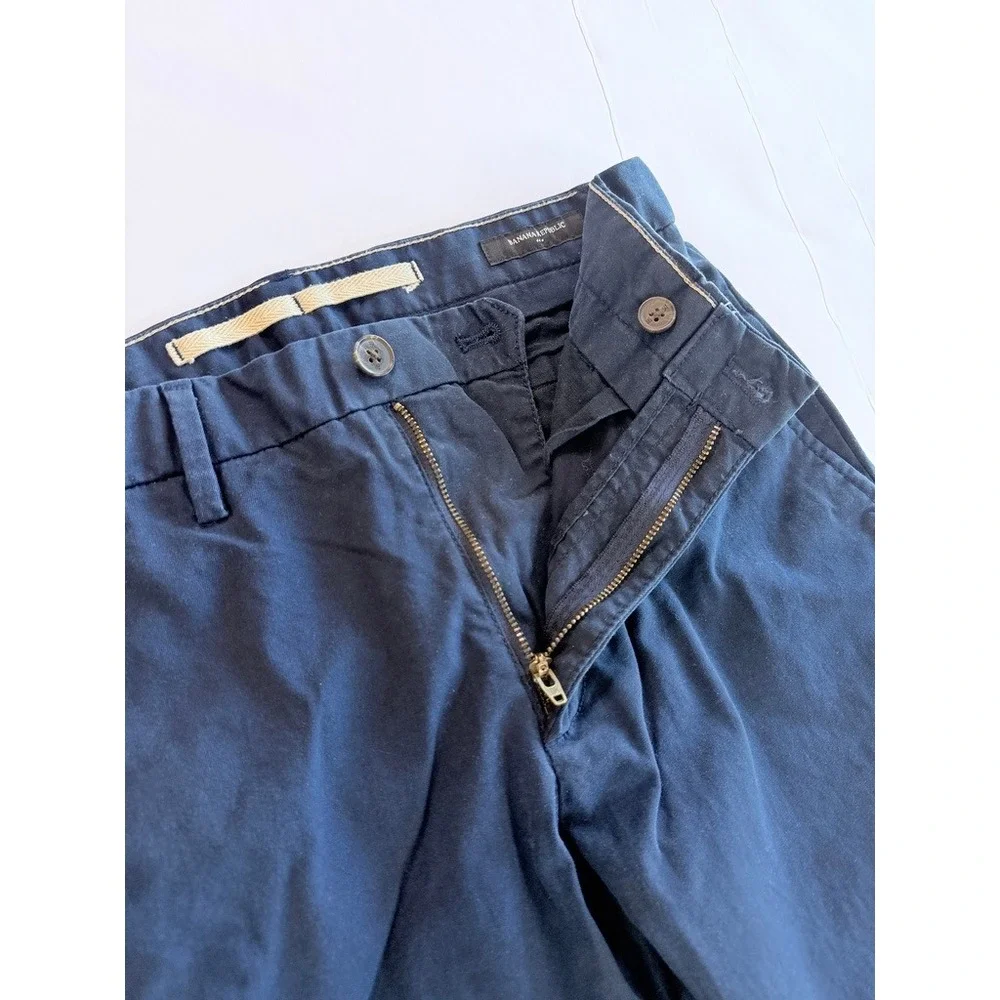 Banana Republic‎ Lived-In Chino Pants Mens 29x32 Navy Blue Skinny Fit Stretch